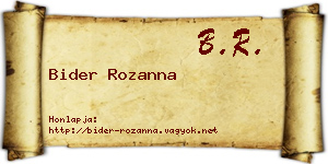 Bider Rozanna névjegykártya
